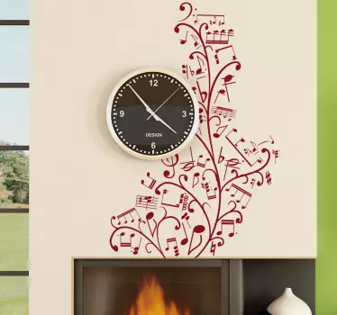Sticker musique notes style floral - TenStickers