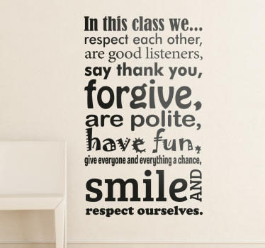 Sticker décoratif "In this class" - TenStickers