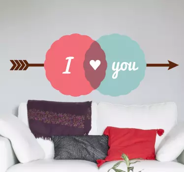 Sticker amour I love you rétro - TenStickers