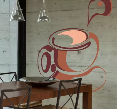 Sticker restaurant d'entreprise tasse de café couleur - TenStickers