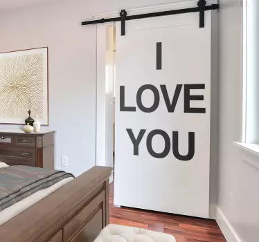 Sticker décoratif texte I love you - TenStickers