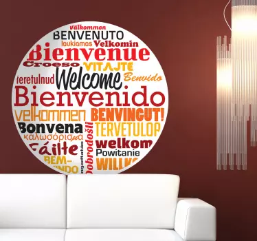 Sticker décoratif textes bienvenue couleurs - TenStickers