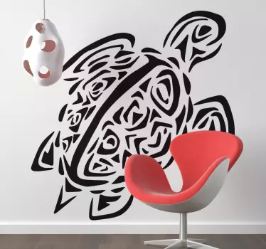 Sticker décoratif tortue tribal - TenStickers