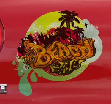 Sticker dessin beach party - TenStickers