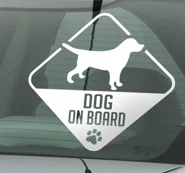 Sticker Voiture dog on board - TenStickers