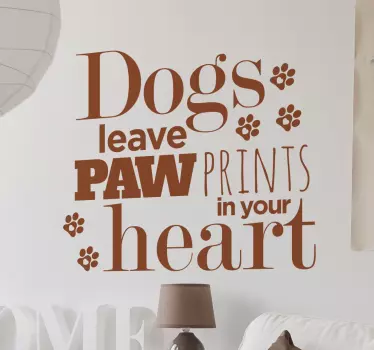 Sticker amour Dogs leave paw prints in your heart - TenStickers