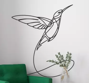 Sticker d'Oiseau Colibri minimaliste - TenStickers