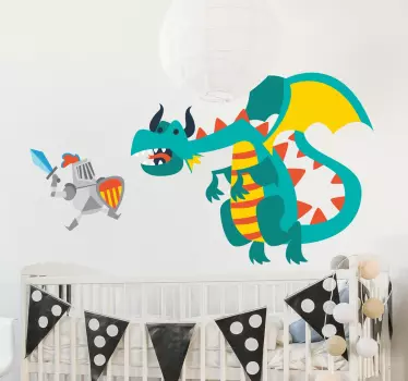 Sticker dragon chevalier - TenStickers