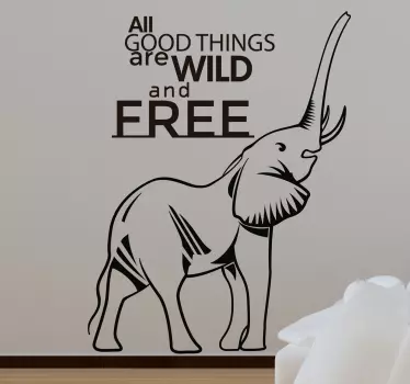 Sticker éléphant Wild and Free - TenStickers