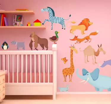 Sticker enfant animaux de la savane - TenStickers