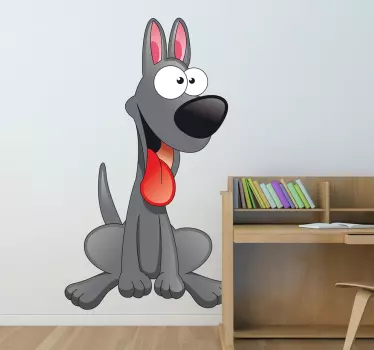 Sticker enfant chien gris - TenStickers