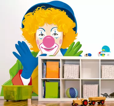 Sticker enfant dessin clown coloré - TenStickers