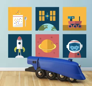 Sticker enfant dessins espace - TenStickers