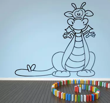 Sticker enfant dragon amusé - TenStickers