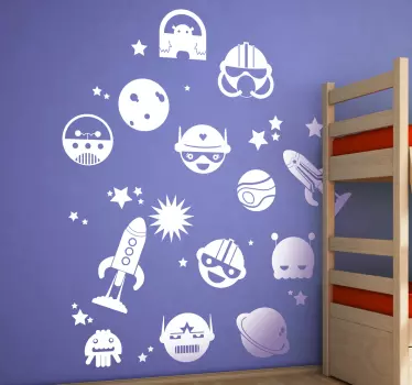 Sticker enfant éléments espace - TenStickers