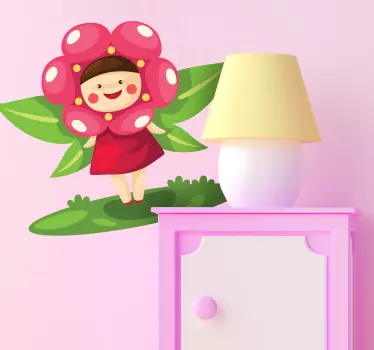 Sticker enfant fée nature et fleurs - TenStickers