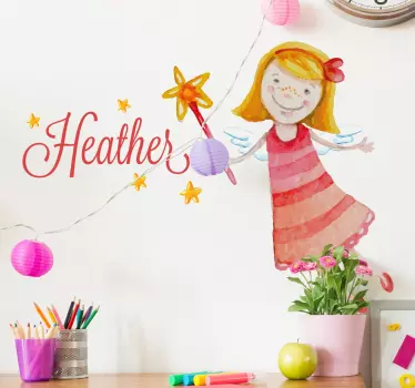 Sticker enfant fée prénom personnalisable - TenStickers