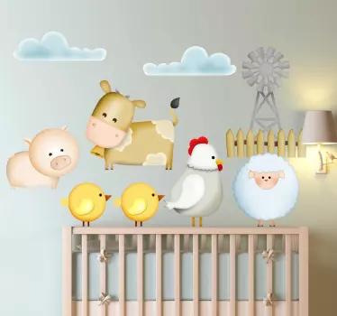 Sticker enfant ferme animaux - TenStickers