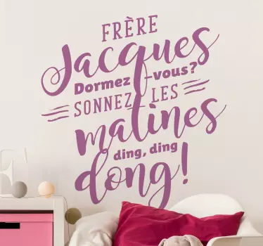 Sticker Comptine Frère Jacques - TenStickers
