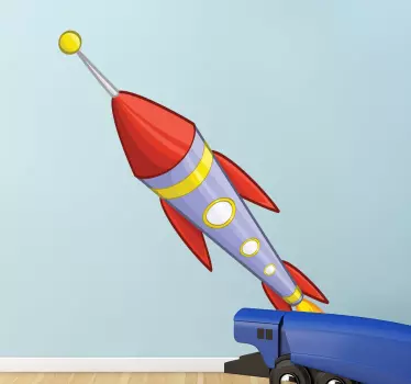 Sticker enfant fusée couleur - TenStickers