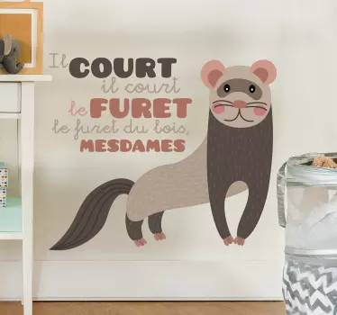 Sticker Comptine il court le furet - TenStickers