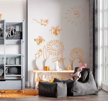 Sticker enfant insectes jardin - TenStickers