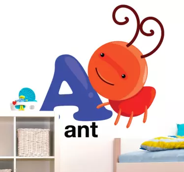 Sticker enfant lettre A alphabet - TenStickers