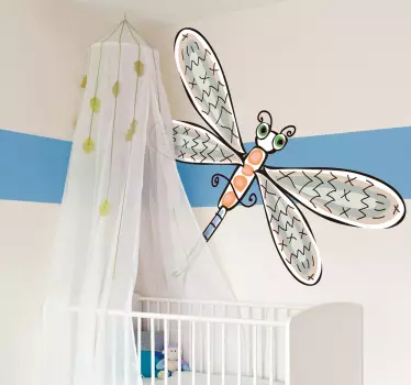 Sticker enfant libellule dessin - TenStickers