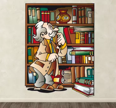 Sticker enfant librairie papy - TenStickers