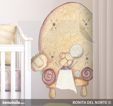 Sticker enfant mamie tricote - TenStickers