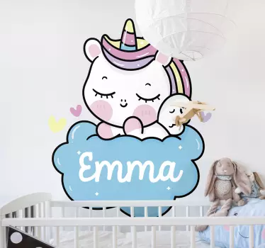 Sticker enfant œuvre d'art licorne charmante - TenStickers