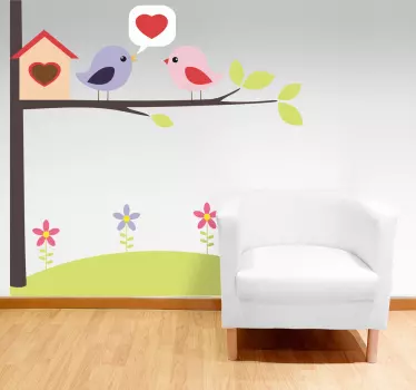 Sticker enfant oiseaux amour - TenStickers