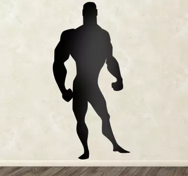 Sticker enfant ombre homme musclé BD - TenStickers