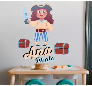 Sticker enfant personnage pirate joyeux - TenStickers