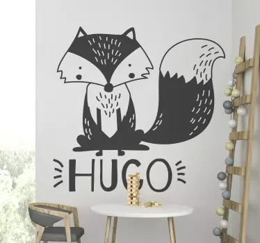 Sticker enfant personnalisable renard - TenStickers
