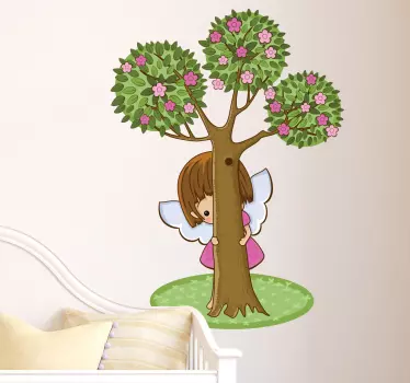 Sticker enfant petit ange caché - TenStickers