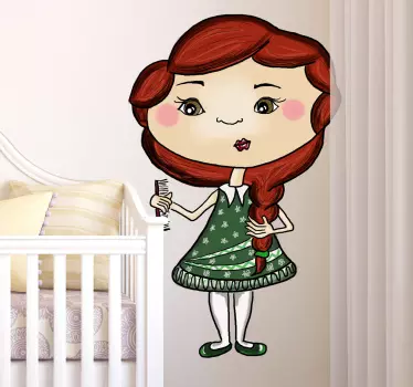 Sticker enfant poupée rousse - TenStickers