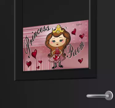 Sticker enfant princess room coeurs - TenStickers
