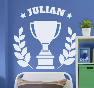 Sticker enfant trophée personnalisé - TenStickers