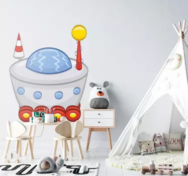 Sticker espace vaisseau spatial robot - TenStickers