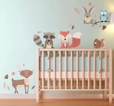 Sticker enfants animaux de l’automne - TenStickers