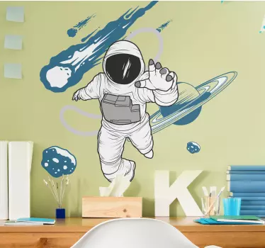 Sticker espace astronaute flottant - TenStickers