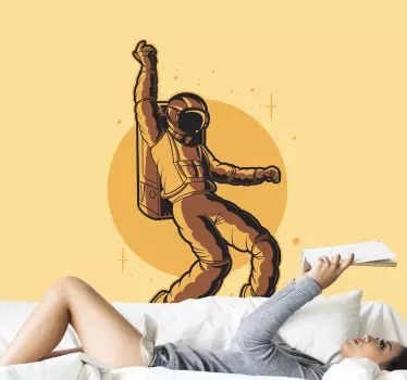 Sticker espace astronaute flottant joyeusement - TenStickers