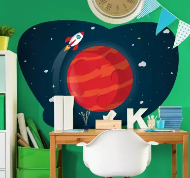 Sticker espace aventure de l'univers de la fusée - TenStickers
