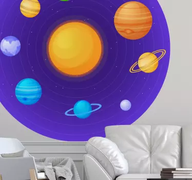 Sticker espace concept du système solaire - TenStickers