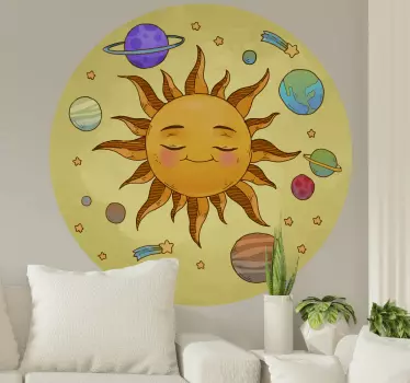Sticker espace illustration de soleil souriant - TenStickers