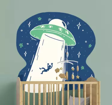 Sticker espace ovni et astronaute - TenStickers