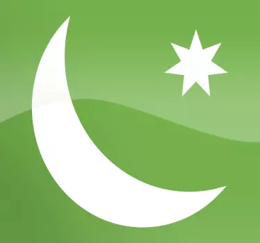 Sticker étoile et croissant - TenStickers