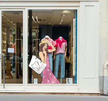 Sticker femme sac fashion - TenStickers