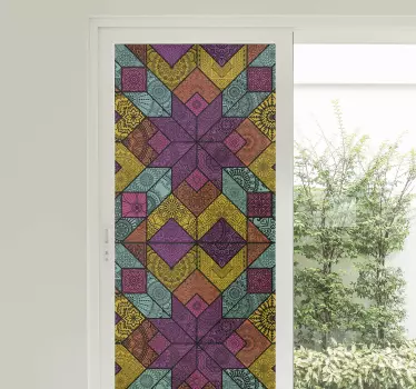 Sticker fenêtre Mosaïque paisley - TenStickers